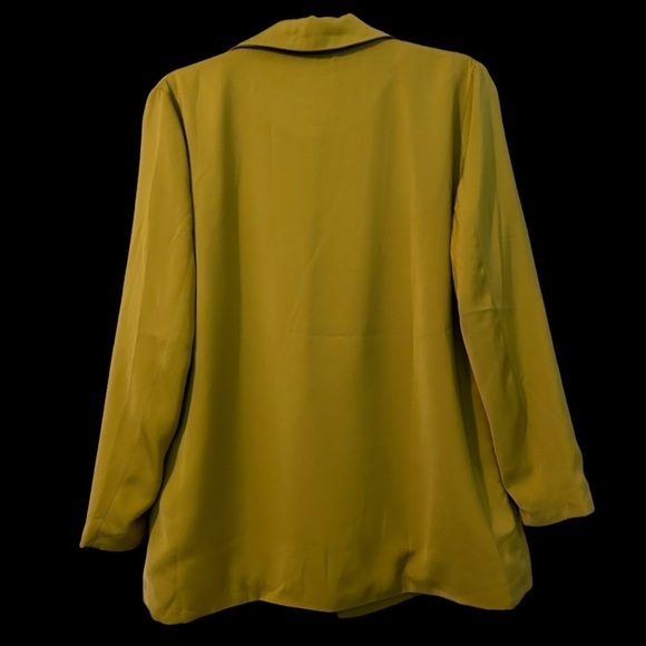 Nasty Gal Collection Chartreuse Double Breasted Fully Lined Deep Neckline Blazer - Picture 4 of 15